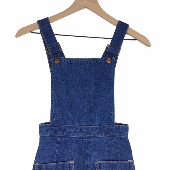 VINTAGE Maverick Denim Bib Overall Dress Pinafore Jumper Retro Western Size 5/6 - Picture 2 of 8